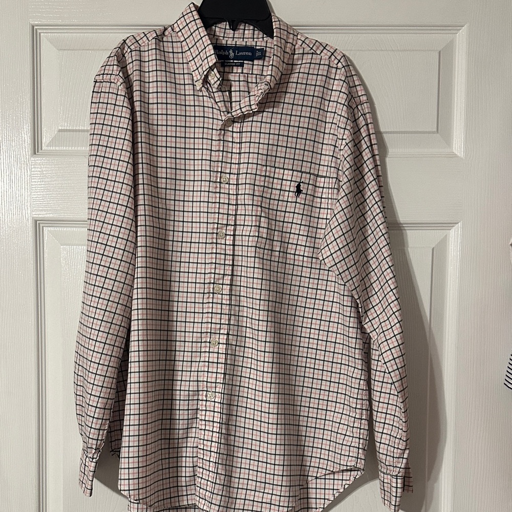 Ralph Lauren Pink and Black Checkered Shirt